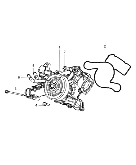 2009 Dodge Durango Water Pump & Related Parts Diagram 3 - Thumbnail