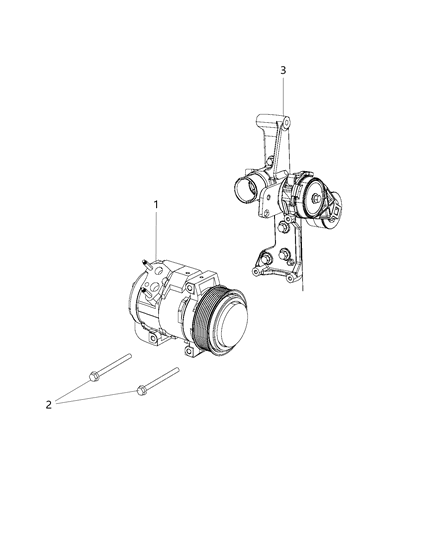 2019 Ram 3500 Pickup A/C Compressor Mounting Diagram 2 - Thumbnail