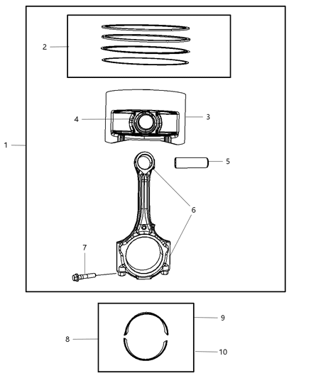 2011 Dodge Nitro Piston Pin And Rod Diagram for 4593589AB
