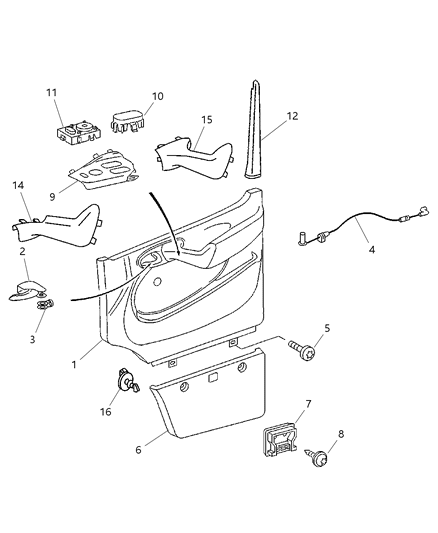 2006 Dodge Sprinter 3500 Mirror Switch, Front Diagram for 5123792AA