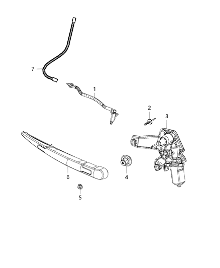 2017 Jeep Renegade Arm And Blade Rear Wiper Diagram for 68256590AA