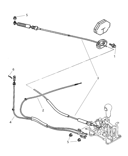 2005 Dodge Stratus Cable Gearshift Lock Diagram for MR196687
