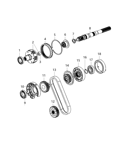2013 Ram 3500 Gear Input Diagram for 68206411AA