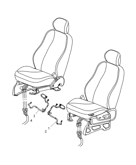 2007 Jeep Liberty Wire Harness, Driver Side Diagram for 5191995AA