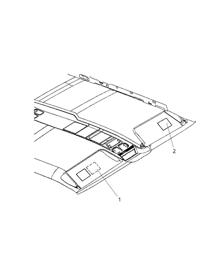 2008 Jeep Liberty Visor Label Diagram