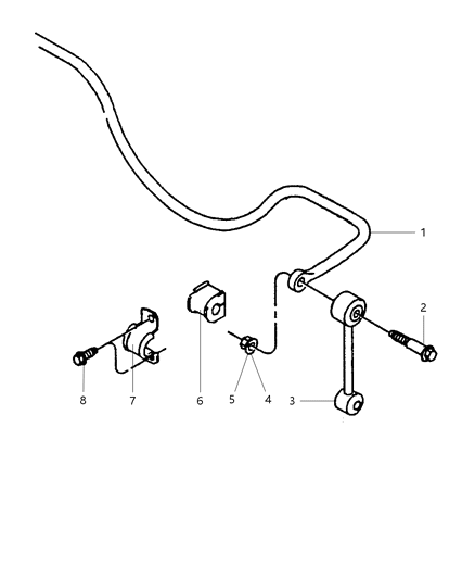 2001 Jeep Wrangler Stabilizer - Rear Diagram