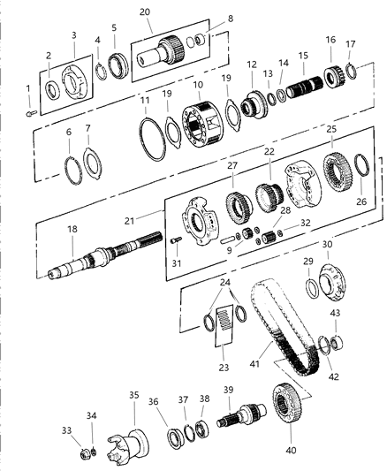 1997 Jeep Grand Cherokee Gear Train of Transfer Case Model Diagram 1 - Thumbnail
