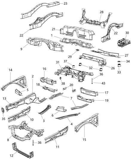 2015 Dodge Challenger Lower Control Arm Bushing, Rear Diagram for 5180371AA