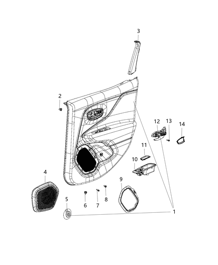 2020 Jeep Renegade Bezel, Black Diagram for 5UW78PR3AA