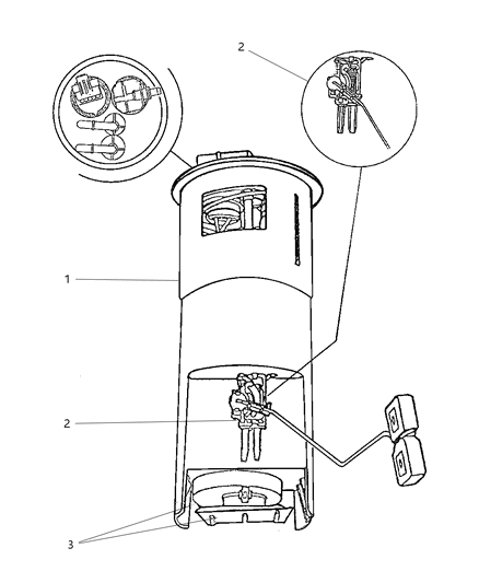 2001 Chrysler Prowler Fuel Gauge Sending Unit Diagram for 4886457AA