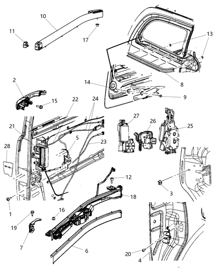 2017 Dodge Grand Caravan Latch Sliding Door Diagram for 68030381AB