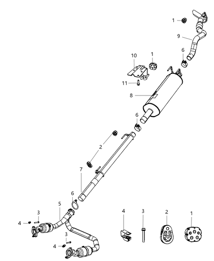 2010 Dodge Ram 2500 Exhaust System Diagram 1 - Thumbnail
