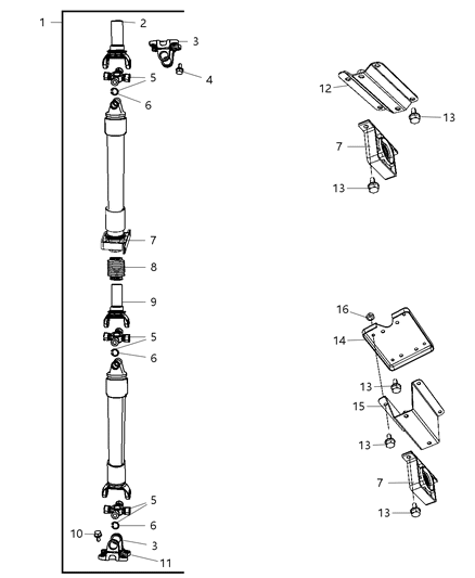 2012 Ram 3500 Pickup Axle & Drive Shaft Diagram 1 - Thumbnail