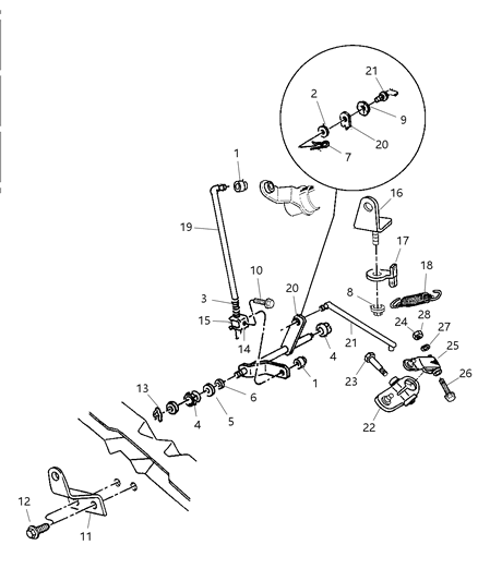 1999 Dodge Ram 3500 Regular Cab Controls, Gearshift, Lower Diagram 1 - Thumbnail