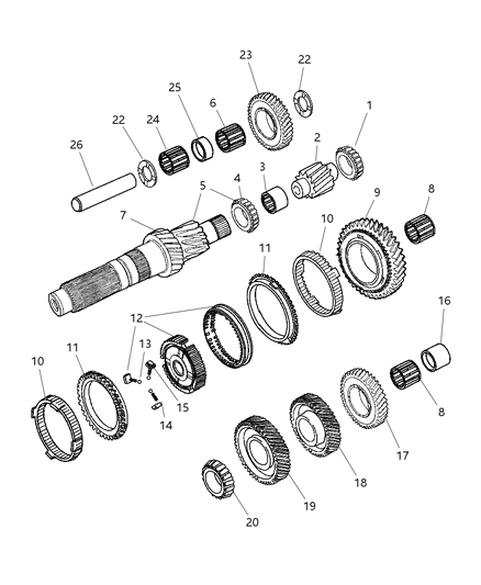 2005 Dodge Ram 3500 Thrust Washer Second And Third Gear Diagram for 5019908AA