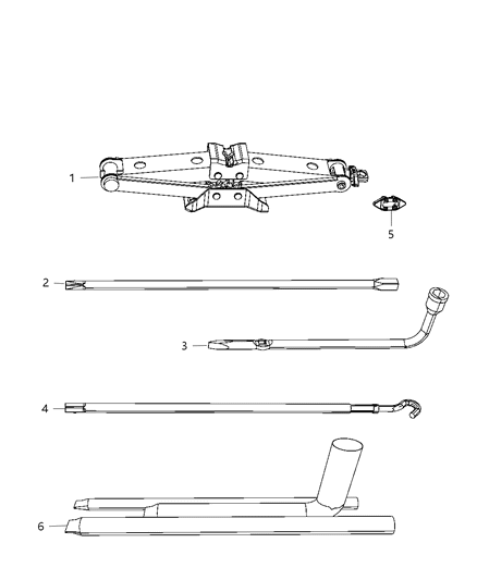 2013 Jeep Wrangler Jack & Storage Diagram