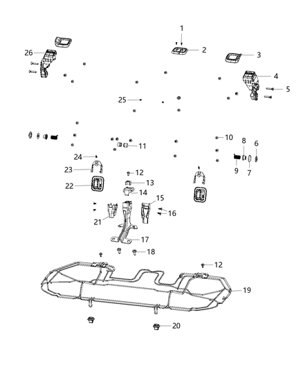 2018 Jeep Compass Hook Bezel, Driver Side Diagram for 5UN86DX9AA