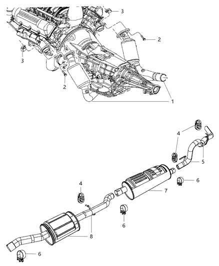 2010 Dodge Dakota Exhaust System Diagram 2 - Thumbnail