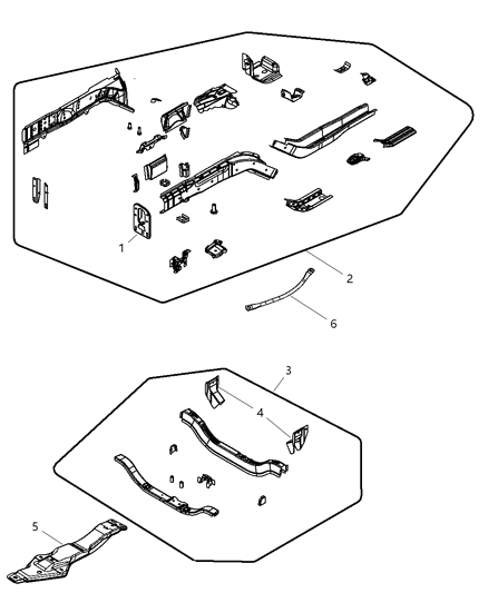 2012 Chrysler 200 Brace Side Rail Diagram for 68058962AA