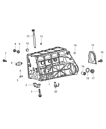 2005 Chrysler PT Cruiser Cylinder Block & Related Parts Diagram 2 - Thumbnail