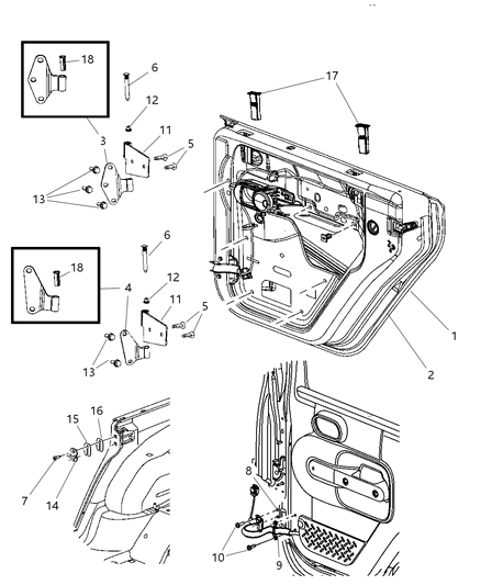2014 Jeep Wrangler Rear Door - Shell & Hinges Diagram 2 - Thumbnail