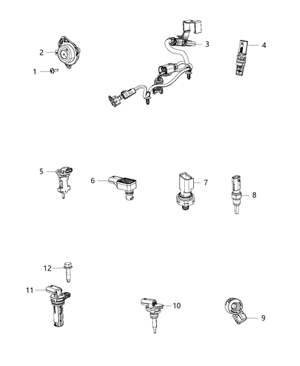 2016 Dodge Durango Sensors, Engine Diagram 1 - Thumbnail