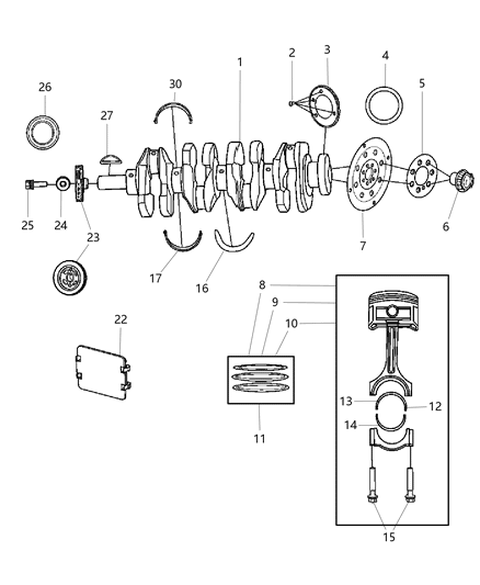 2007 Jeep Patriot Crankshaft Diagram for 4884563AC