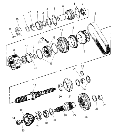 2001 Dodge Ram 3500 Regular Cab Gear Train of Transfer Case Model Diagram 2 - Thumbnail