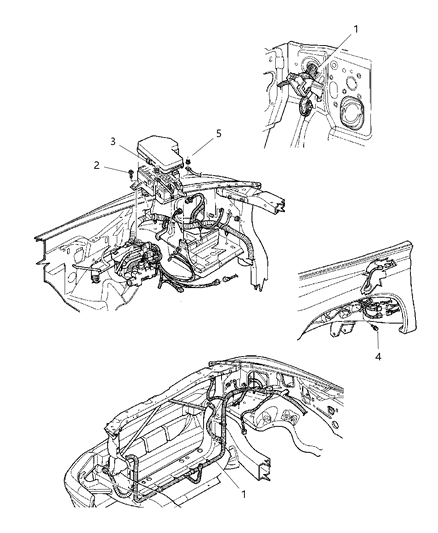 2000 Dodge Durango Wiring - Headlamp & Dash Diagram