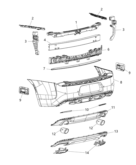 2020 Chrysler 300 Support Bracket, Rear Passenger Side Diagram for 68266934AC