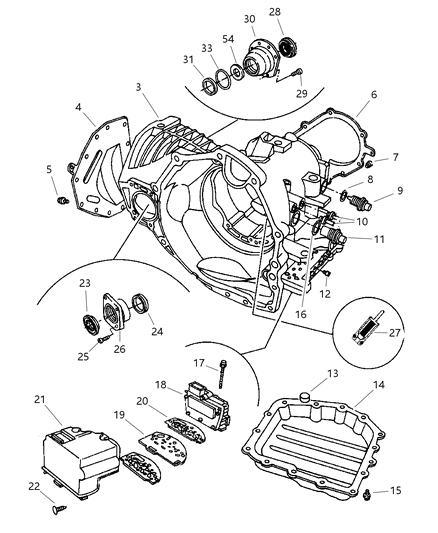 1999 Chrysler Sebring Coupe Case, Extension & Solenoid Diagram