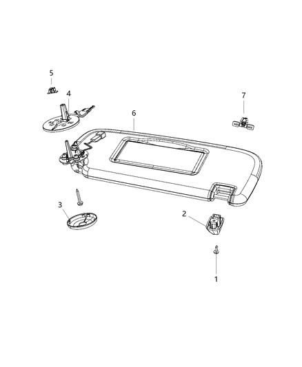 2020 Jeep Grand Cherokee Visor Illuminated Diagram for 1WK21HL1AF