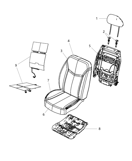 2011 Dodge Avenger Front Seat - Bucket Diagram 1 - Thumbnail