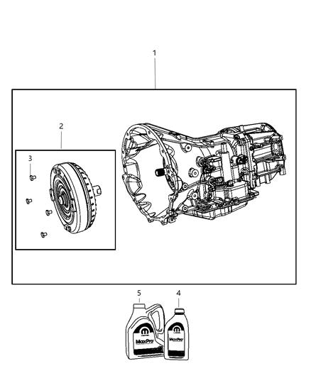 2009 Jeep Liberty Transmission / Transaxle Assembly of Automatic Transmission Diagram 1 - Thumbnail