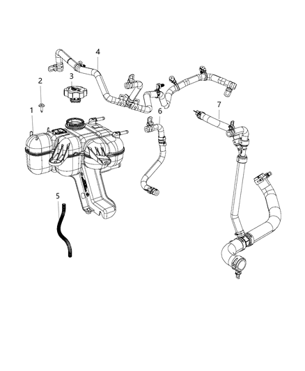 2016 Dodge Durango Coolant Recovery Bottle Diagram 1 - Thumbnail
