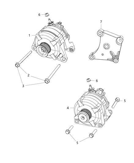 2016 Ram 3500 Cab Chassis(<10K lb.) Alternator Diagram 1 - Thumbnail