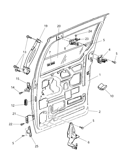 1997 Chrysler Town & Country Handle Assembly, Sliding Door Assist Diagram for HT20SK4