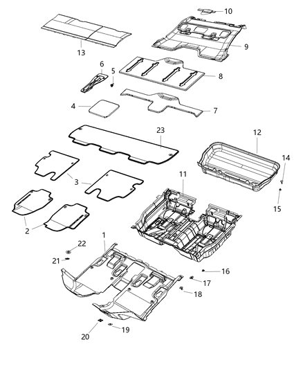 2020 Chrysler Voyager Carpet, Complete Diagram
