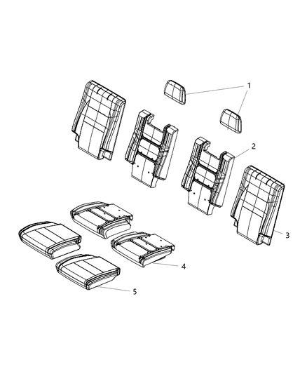 2017 Dodge Durango Rear Seat - Split Seat Diagram 5 - Thumbnail