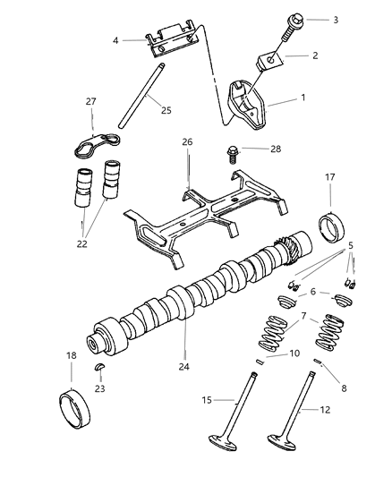 2001 Dodge Ram 2500 Regular Cab Camshaft & Valves Diagram 1 - Thumbnail