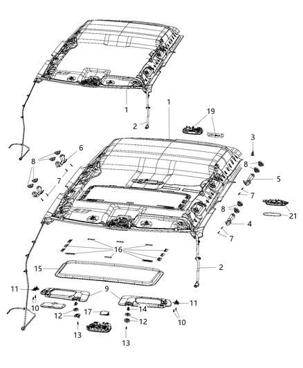 2017 Jeep Compass Lamp Flashlight Diagram for 1LZ65HDAAA