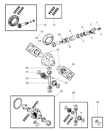 2000 Dodge Ram 1500 Regular Cab Differential - Front Axle Diagram