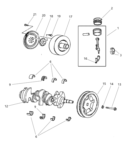 2002 Dodge Caravan Crankshaft & Piston Diagram 3 - Thumbnail