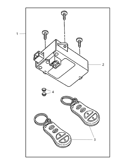 2001 Dodge Grand Caravan Module Keyless Entry Receiver Diagram for 4883257