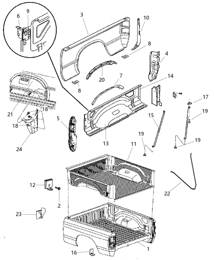 2011 Ram 3500 Pickup Pick-Up Box Diagram