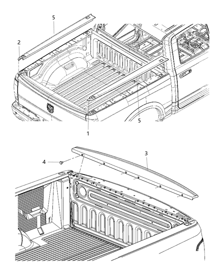 2012 Ram 3500 Pickup Pick Up Box Rail Caps Diagram
