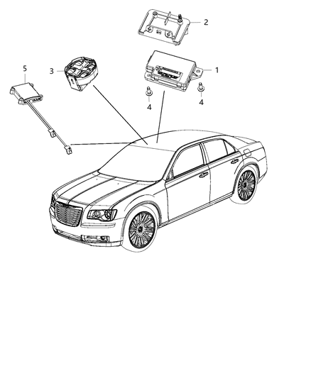 2012 Chrysler 300 Module Compass Diagram for 4671918AJ