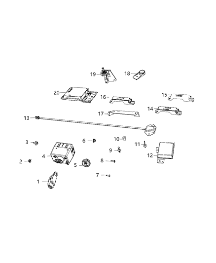 2016 Chrysler Town & Country Alarm Switch Bracket Diagram for 5026445AD