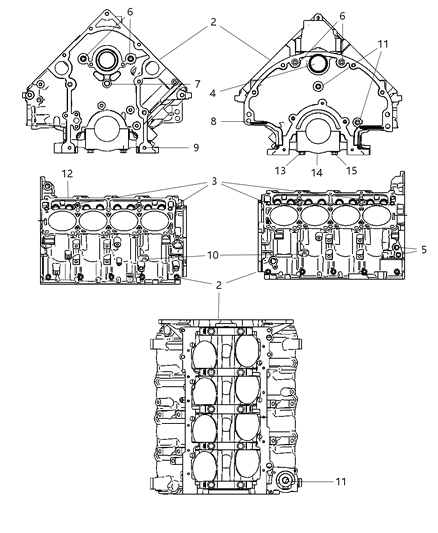 2008 Dodge Ram 3500 Cab Chassis Cylinder Block And Hardware Diagram 1 - Thumbnail