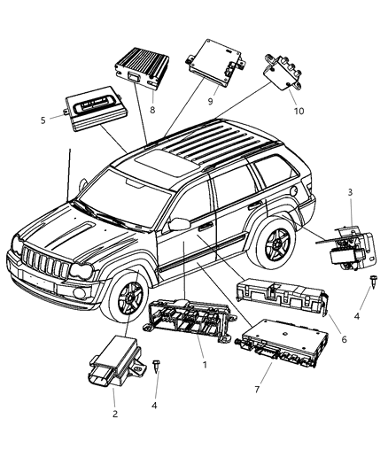2009 Jeep Grand Cherokee Module Door Diagram for 4602921AD
